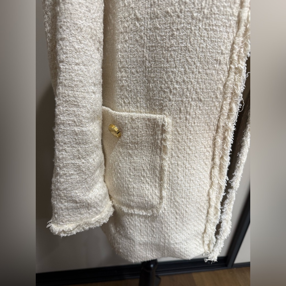 Zara Basic Collection Open-Front Tweed Jacket In … - image 3